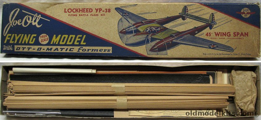 Joe Ott YP-38 P-38 Lightning With Ott-O-Matic Formers - 45 inch Wingspan Wood Flying Model plastic model kit